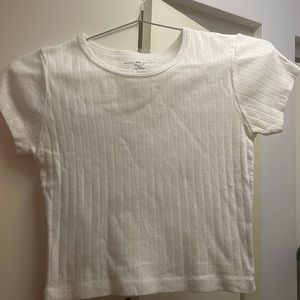 White cropped top